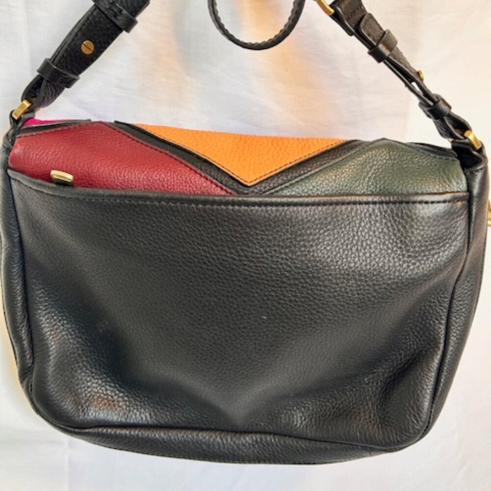 Fossil Leather Patchwork Colorblock Crossbody Bag… - image 5
